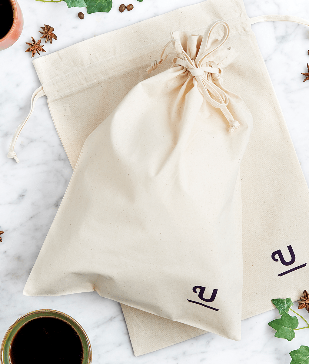 Natural Cotton Drawstring Bag, Union Branded
