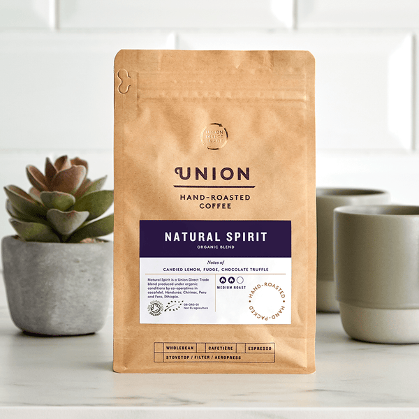 Image: Natural Spirit, Organic Blend, Union Coffee Bag,Wholebean,Cafetiere,Filter,Espresso,200g,1kg