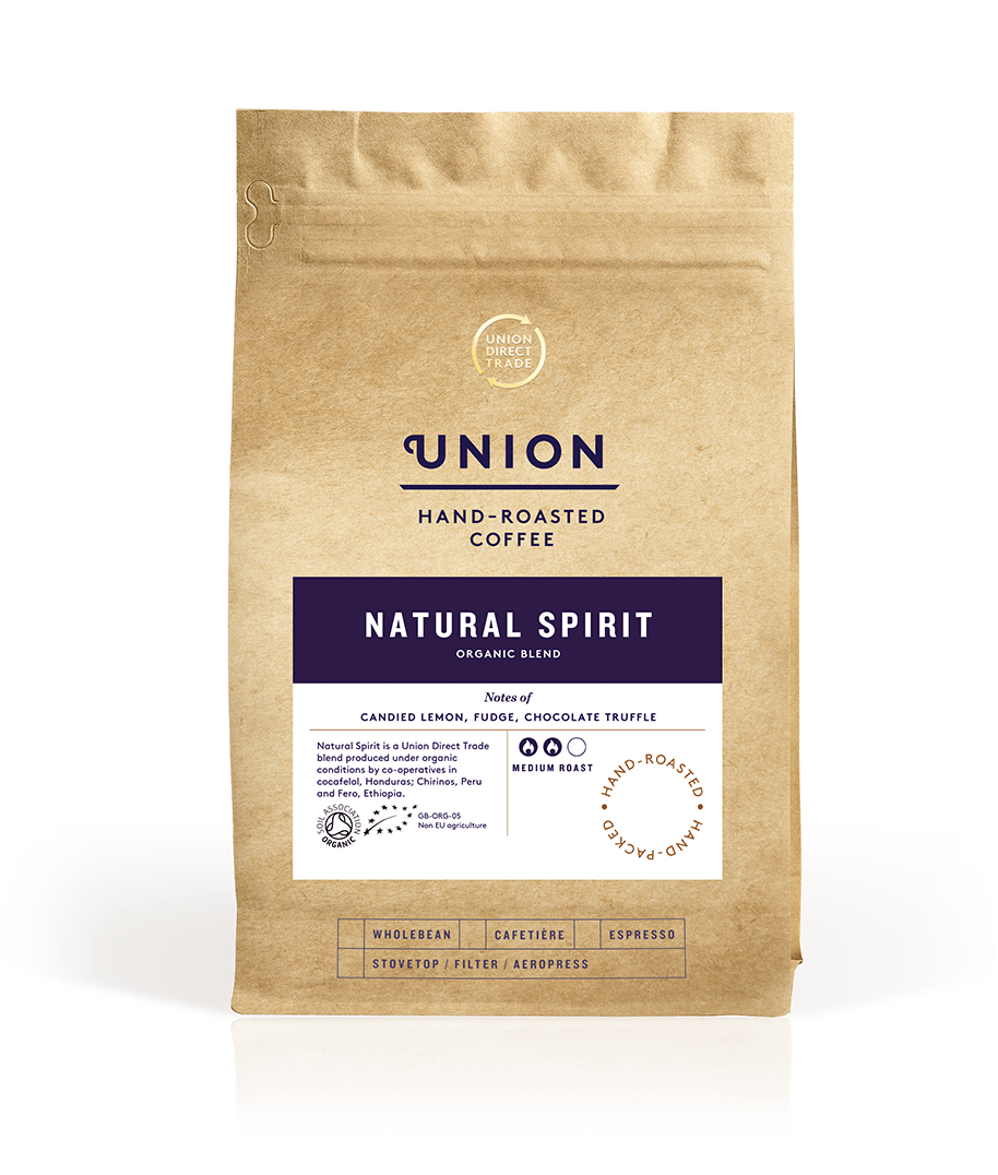 Natural Spirit Organic Blend Roast To Order Bag, Union Coffee, 200g / Wholebean, 200g / Cafetiere, 200g / Filter, 200g / Espresso, 1kg / Wholebean